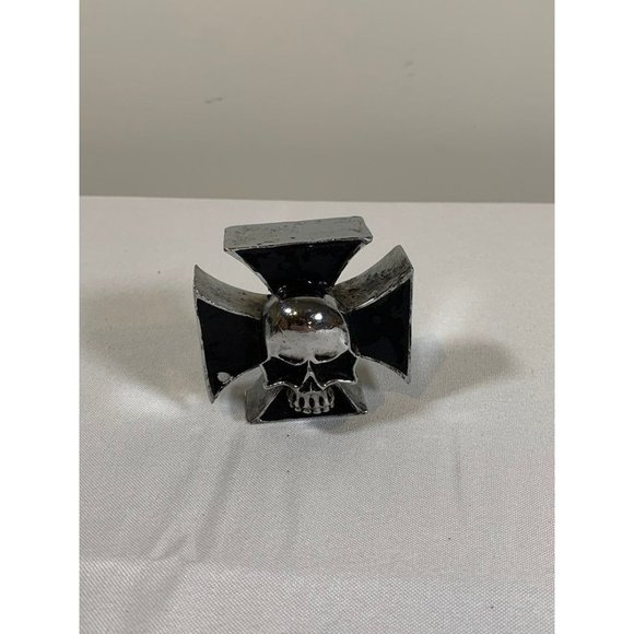Live to Ride Metal Skull Cross Biker Motorcycle Emblem Decor Paper Weight - Picture 1 of 2